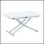 Table élévatrice multifonctionnelle moderne avec plateau en panneau de fibres à densité moyenne de 0,8 po d'épaisseur et pieds en métal argenté, polyvalente pour la maison et le bureau