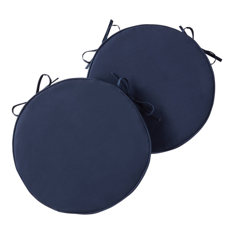 Outdoor Round Dining Chair Seat Pad, Navy