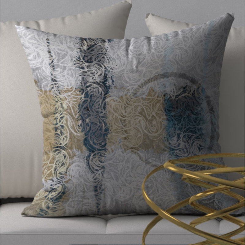 Abstract Reversible Throw Pillow, 20" x 20"