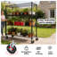 Étagère de garage robuste à roulettes de 55,5 po de largeur avec support à 4 niveaux réglable, capacité de 2 400 lb, étagère à roulettes industrielle, noir