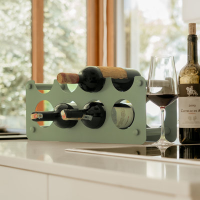 Metal Wine & Glass Organizer – Freestanding Tabletop Wine Stand by ARTEPERA