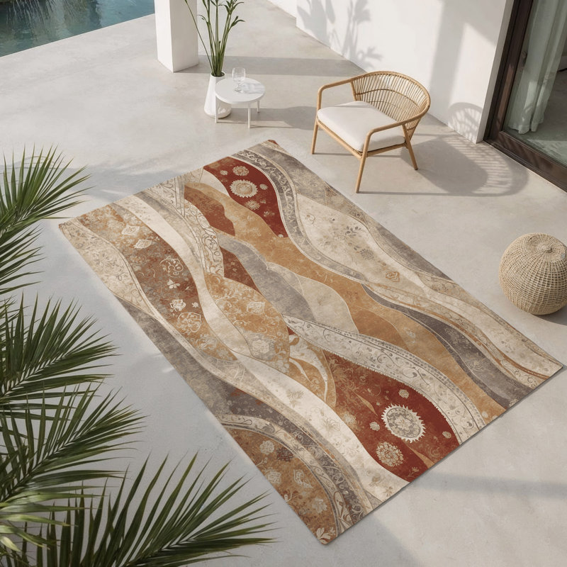 Tapis intérieur et extérieur Gentle Erosion, Rectangulaire 2 pi x 3 pi