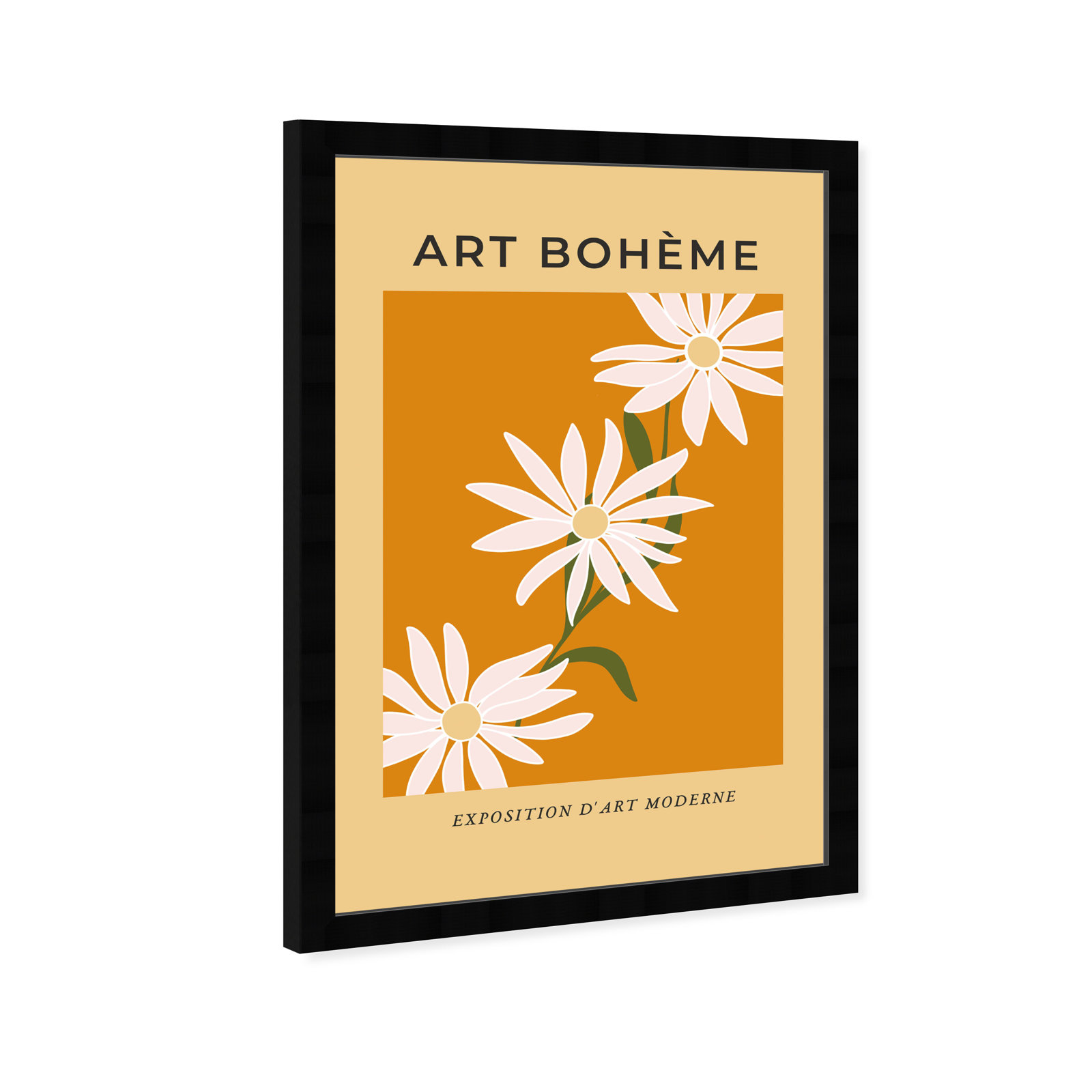 French White Daisy by Oliver Gal, Black Framed Paper, 26" H x 18" W