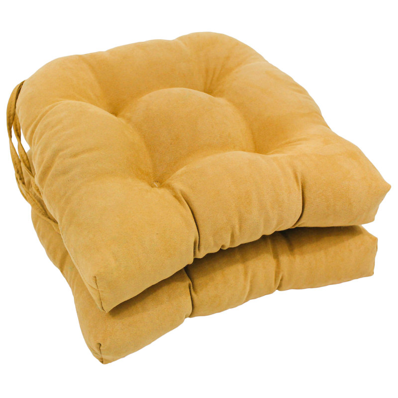 Outdoor 3.5'' Dining Chair Seat Cushion, Lemon