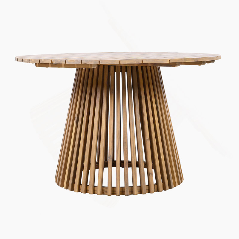 Outdoor Acacia Wood Patio Dining Table, Light Teak