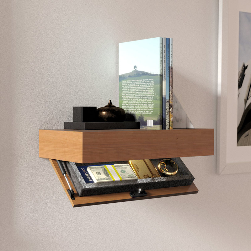 HIDE-A-SHELF Cherry Clear Finish Concealed Floating Shelf