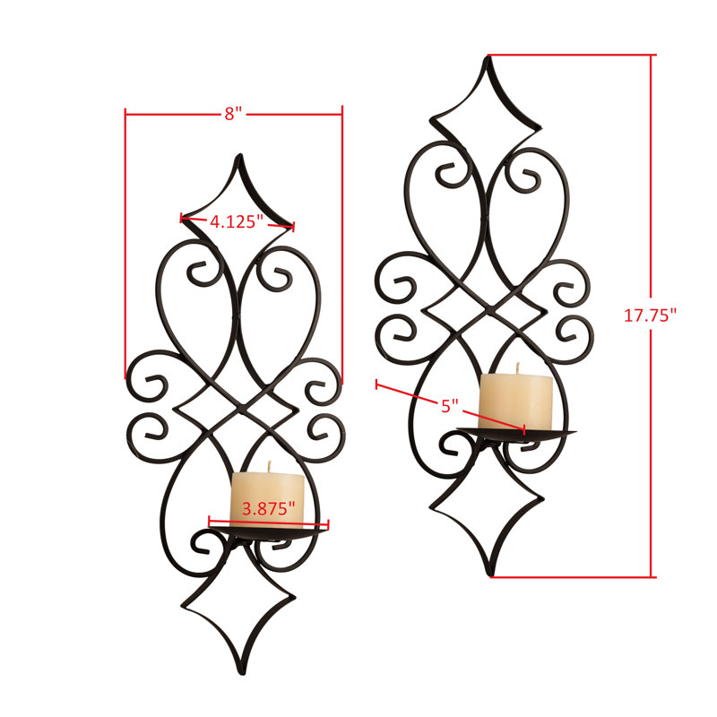 2 Piece Metal Wall Sconce Set