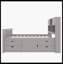 Twin Size Captain Platform Bed Frame With Storage Bookcases And Shelves,Four Drawers,Grey