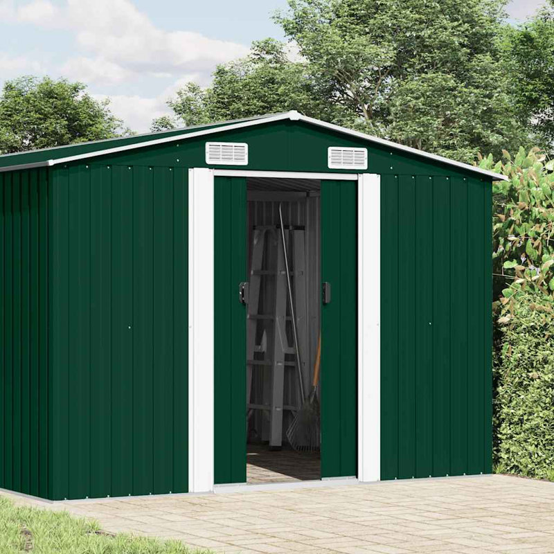Abri de jardin pour outils Garen, Vert, H 71,3 po x l 101,2 po x P 192,5 po