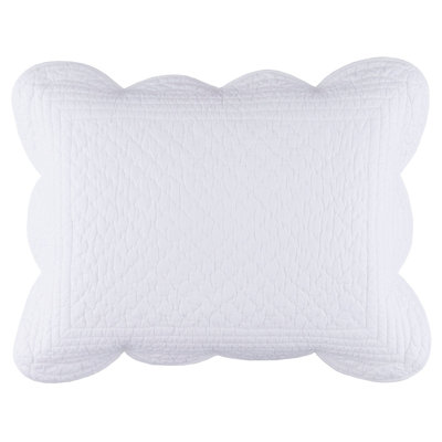 Power Shake Scallop White Quilted Sham