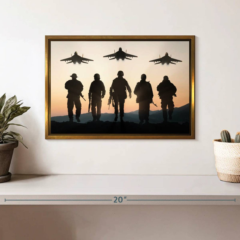 Air Force, Floating Frame Gold, 13" X 9"