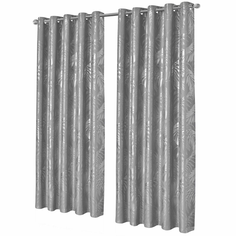 Blackout Curtain Panel Pair, Silver, 183cm Width x 167cm Drop