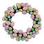 13" Artificial Pastel Easter Egg Wreath on a grapevine base.