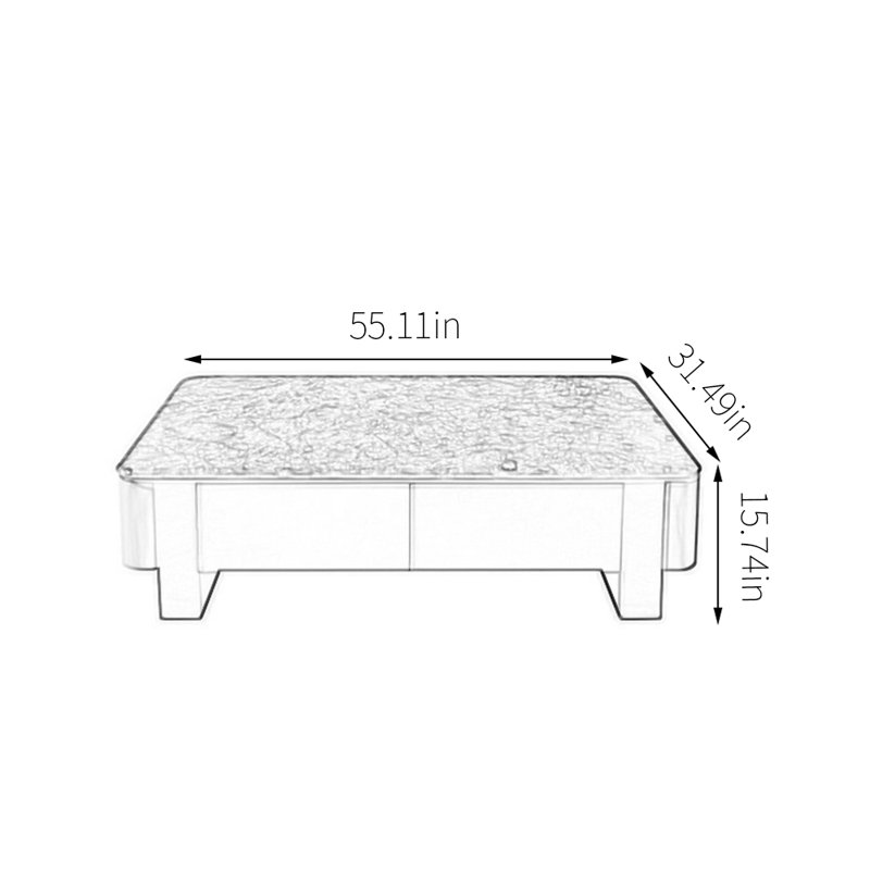 Table basse Minimalist, H 15,74 po x L 55,11 po x l 31,49 po