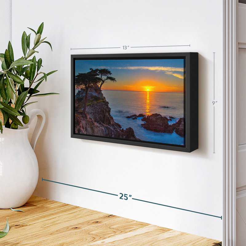 Impression sur toile Golden Sun Above Pebble Beach, H 9 po x l 13 po