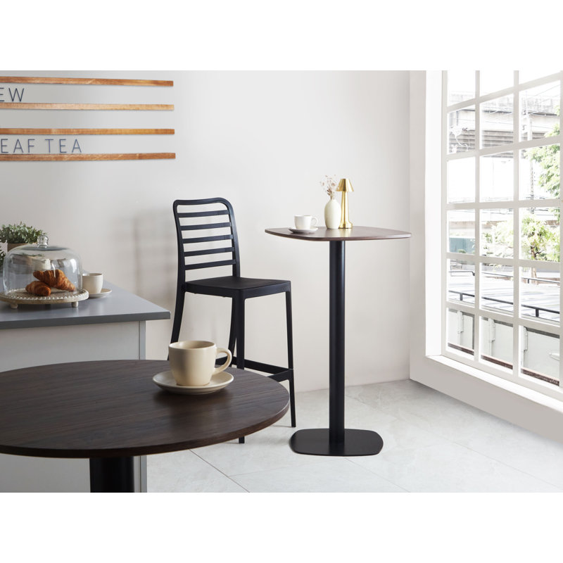 Bar Table Banerjee 60 cm 60 cm, Black,  Dark Brown