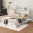 Convertible Storage Cabinet To Full-Size Bed – White, 4-Door Design