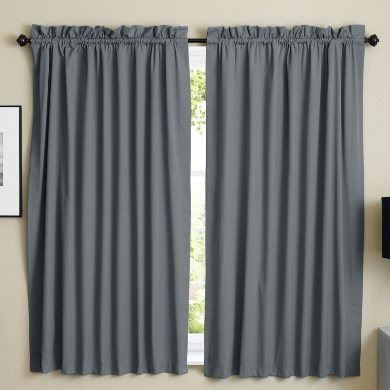 Rideaux sergé Currahee, Gris acier, l 52 po x L 84 po