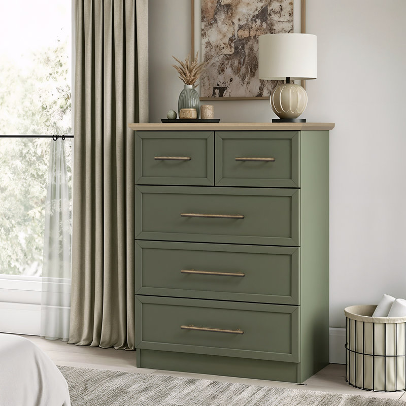 Cleverton 5 Drawer Chest, Kale Green