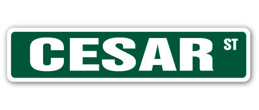 Plaque de rue Cesar en plastique robuste 7 po x 30 po