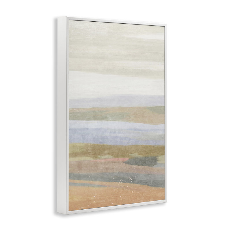 «Beach Dunes Abstraction», art de la giclée encadrée par Suzanne Nicoll, Estampe numérique encadrée blanc bord de mer
