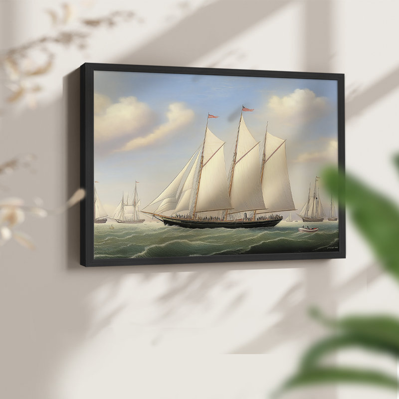 Nautical Series-LXXXIII -Framed Print - Restickable, H 16 po x l 20 po, Noir, noir, noir, noir