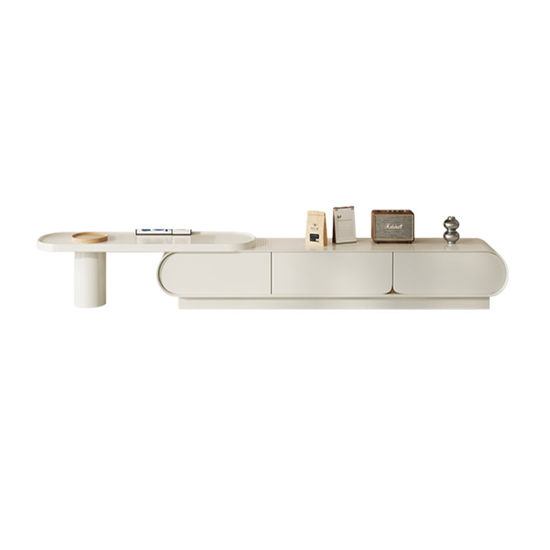 Meuble télé en bois massif extensible, H 17,71 po x L 86,61 po x l 13,78 po