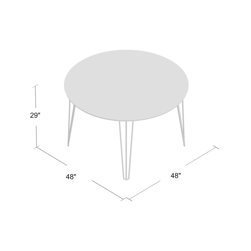 Kenlyn Birch Round Solid Wood Top with Steel Base Dining Table