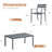 Rectangular Outdoor Dining Set wth 63" Metal Dining Table and 6 Armrest Dining Chairs-1097729164
