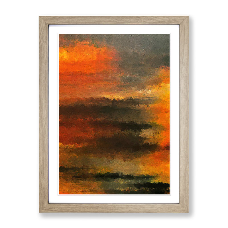 Burnt Ash Abstract - Single Picture Frame Print, 46cm H x 34cm W x 2cm D, Oak