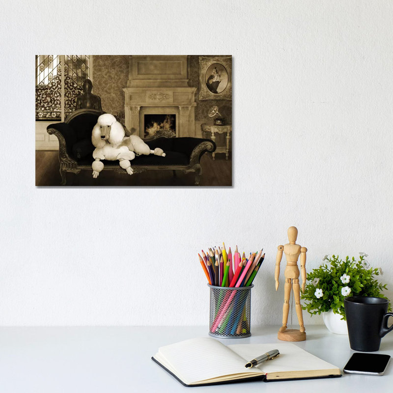 Smoking Vintage Poodle by Barruf - Wrapped Canvas Gallery-Wrapped Canvas Giclée, 20.32 cm H x 30.48 cm W