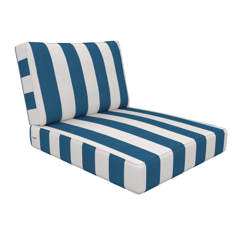 Sunbrella® Outdoor Deep Seating Louge Chair Cushion, 26" W x 30" D, Cabana Regatta