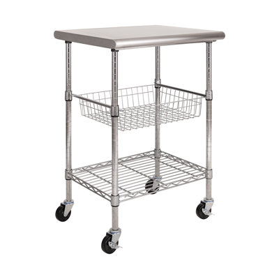 NSF-Certified Stainless Steel Kitchen Island Cart on Wheels