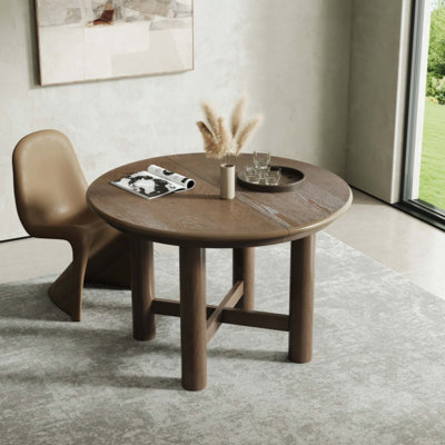 Table de salle à manger ovale en bois extensible de 47 à 63 po avec rallonge amovible de 16 po, pieds en bois massif pouvant accueillir 4 à 6 personnes pour la salle à manger et la cuisine