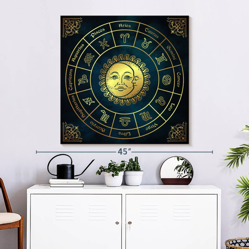 Roue du zodiaque Javetta, H 33 po x l 33 po