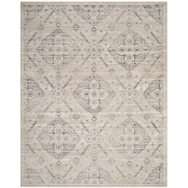 Tapis taupe / bleu clair Joana, Rectangle 9 pi x 12 pi