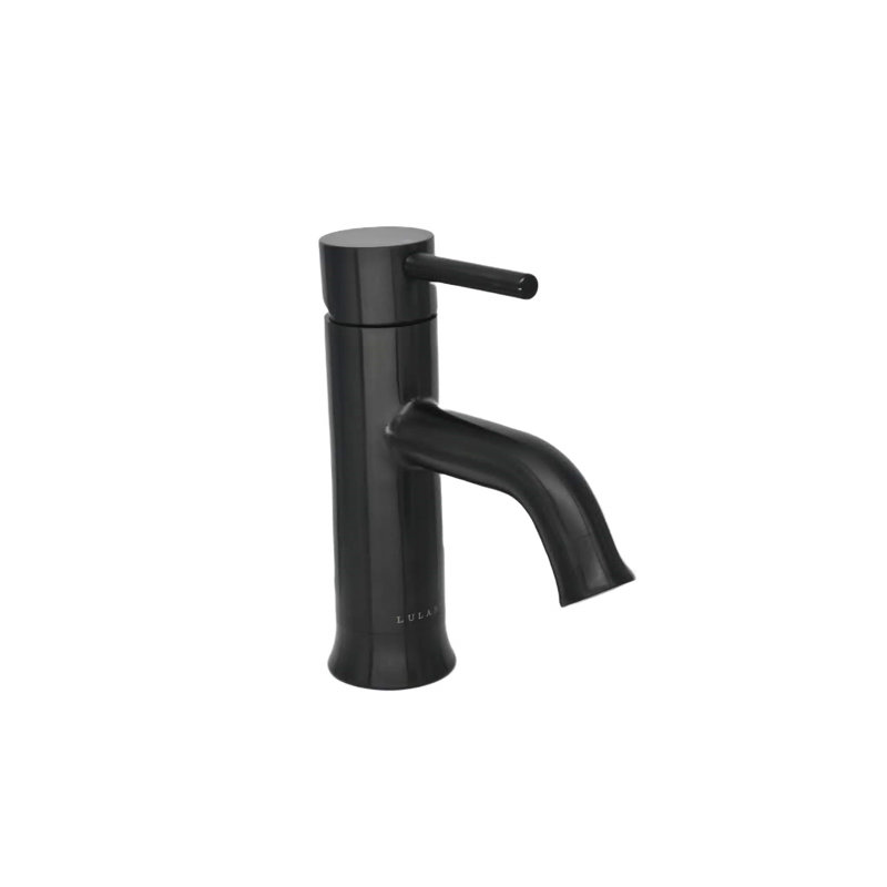 Lulani Aruba Single Hole Bathroom Faucet with Drain Assembly, Steel Black