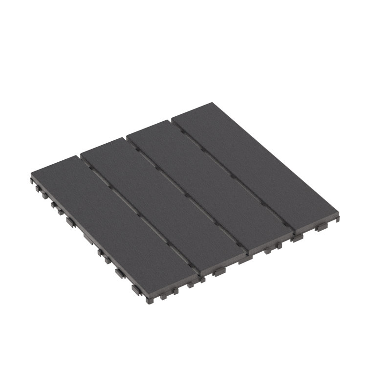 Paquet de 44 tuiles de terrasse 12 po en plastique gris pour terrasse, balcon, bord de piscine, arrière-cour, Gris