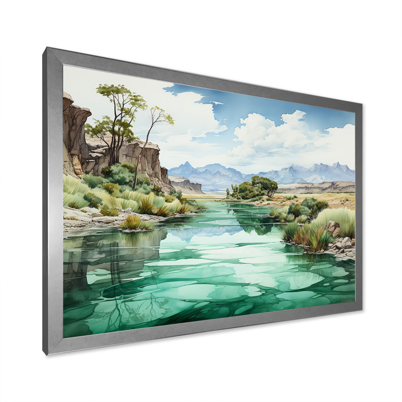 Glacier du minimalisme en Alaska, H 30 po x l 40 po x P 1,5 po, Cadre simple argenté