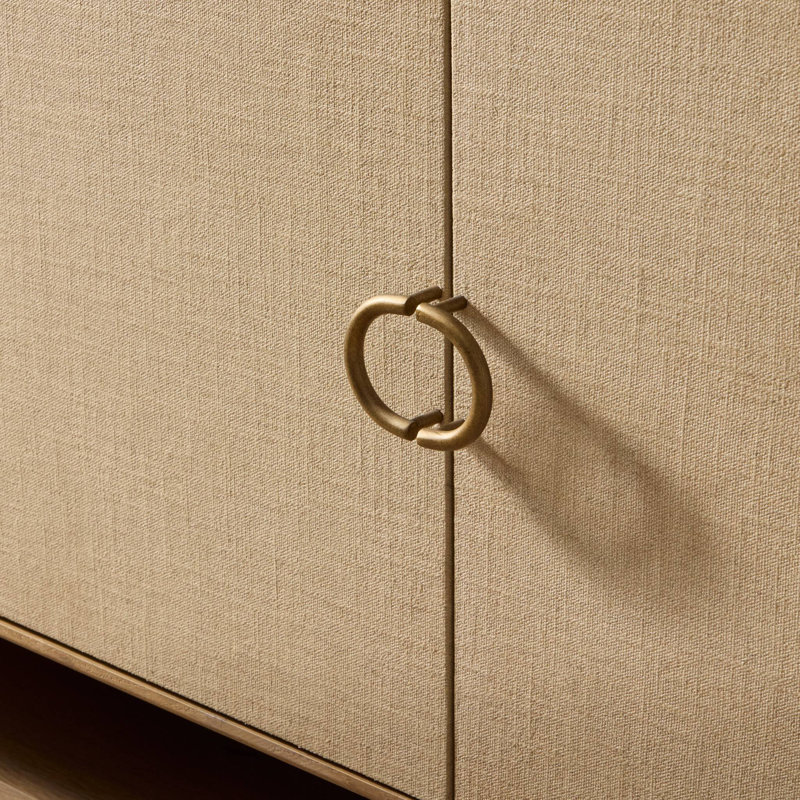 Kiran Media Console-Beige Painted Linen