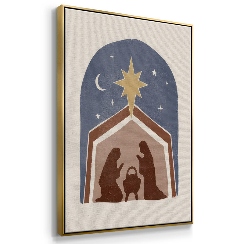 " Boho Nativity I ", 37" H x 25" W x 1.5" D, Gold