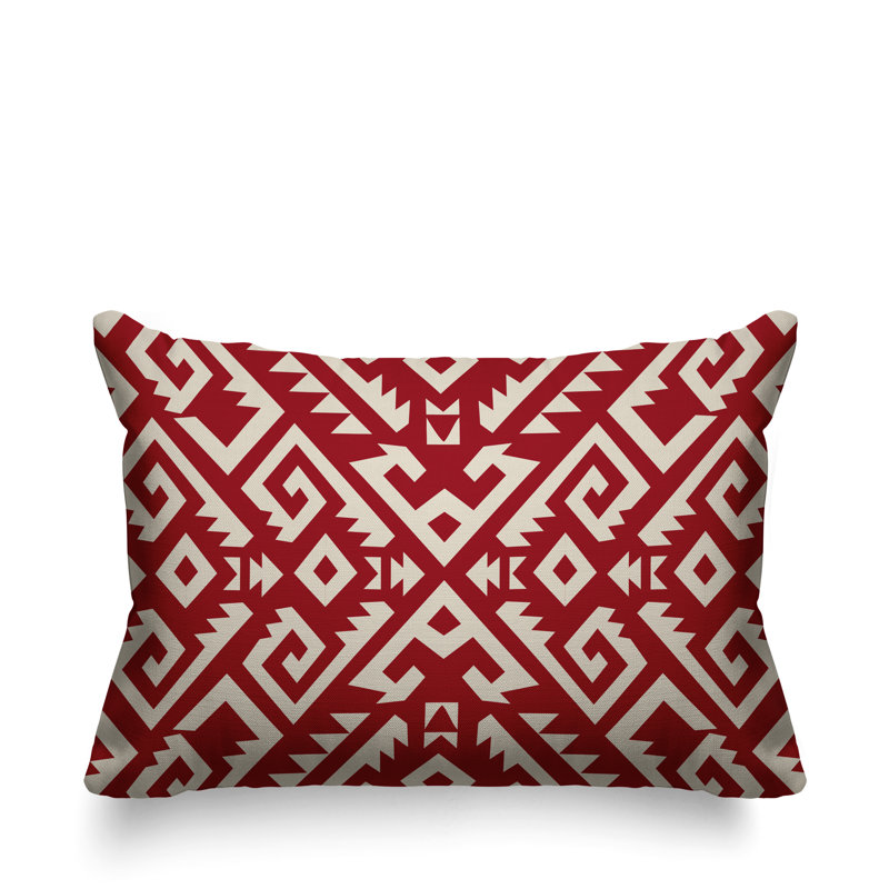 Coussin intérieur / extérieur Chitto Southwestern, Rouge
