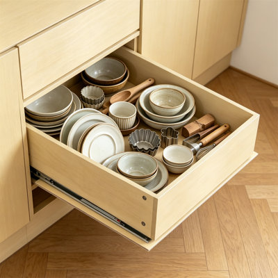 Soft Closing Pull-Out Cabinet Organizer, Cabinet Unfolding Drawer, Space Saving Cabinet Organizer (Easy To Install), Suitable For Bottom Installation Of Pull-Out Drawers In Kitchen Cabinets