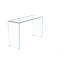 Console en verre, console en verre trempé transparent avec bureaux à bords arrondis, table de canapé