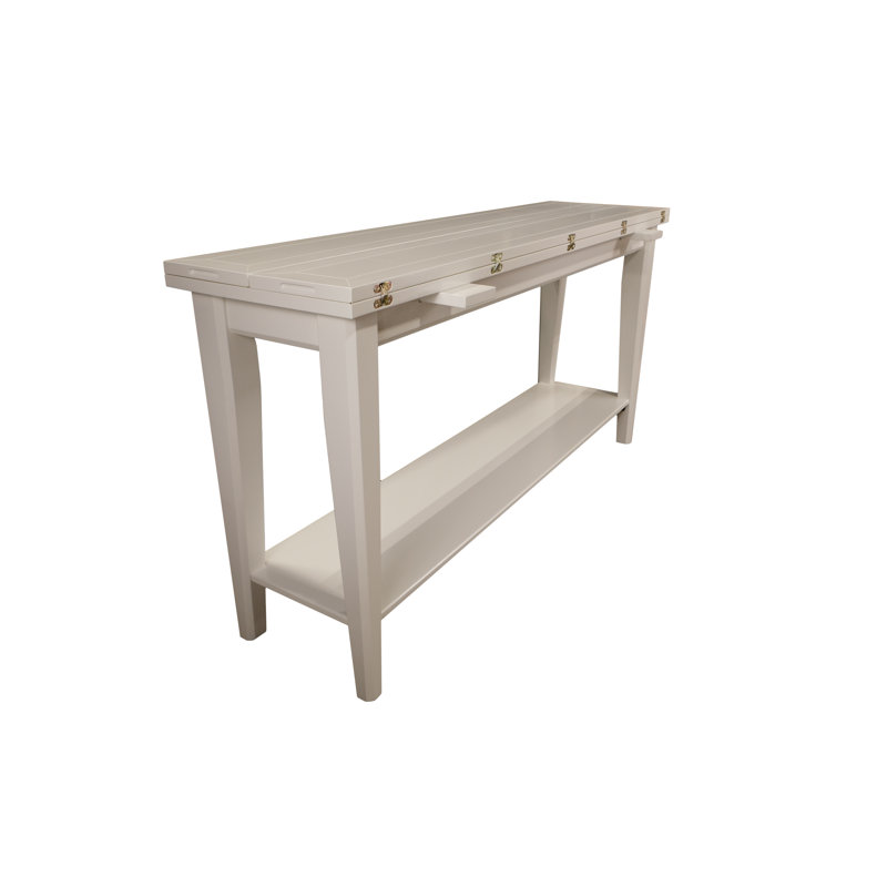 Console en bois massif Habiba, Blanc