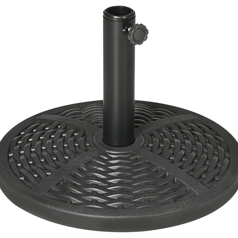 Black Umbrella Base For Backyard Patio, 17.64 Lbs 21 Lbs. Patio Base, Fits Various Pole Sizes,