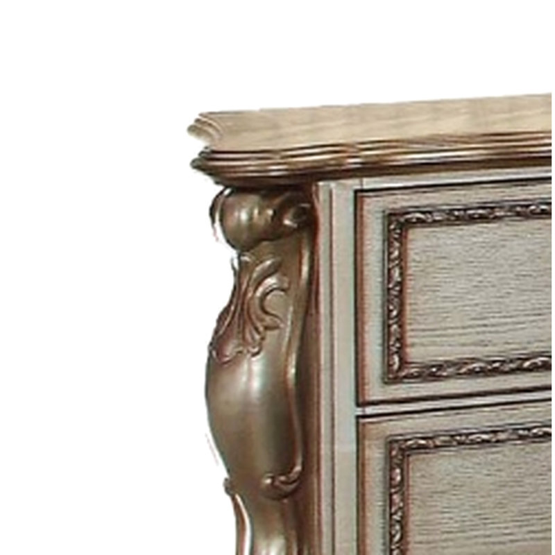 Table de chevet Patina & Bone Finish, Doré