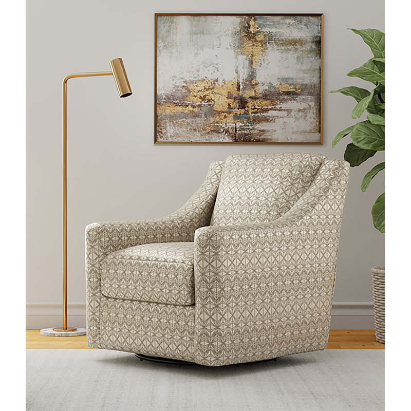 Chaise pivotante Ladonna, Mélange de polyester beige