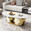 Table basse ovale en faux marbre pour le salon-552304090