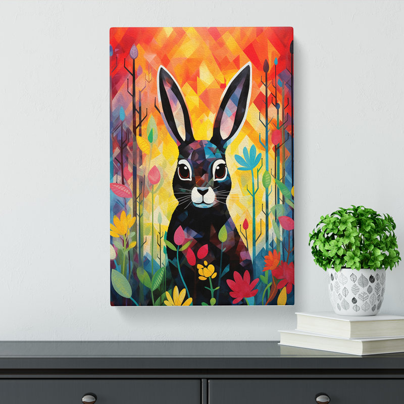 Rabbit Abstract No.3 - Wrapped Canvas, 76cm H x 50cm W x 3cm D